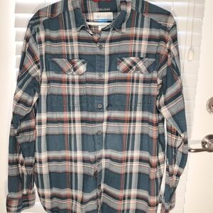 Columbia Men's Omni Wick Shirt Size L Button Up Long Sleeve Multicolour Flannel